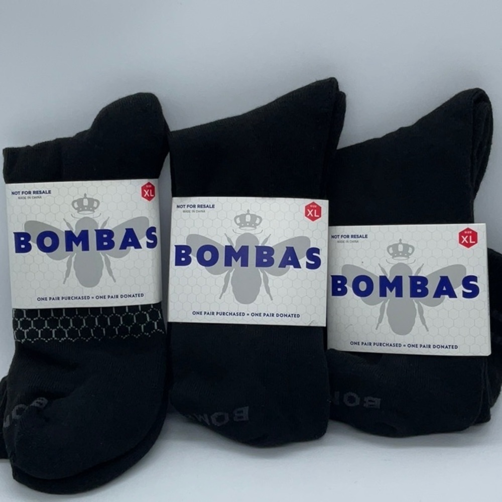 Bombas Black Crew Sock 3 pack